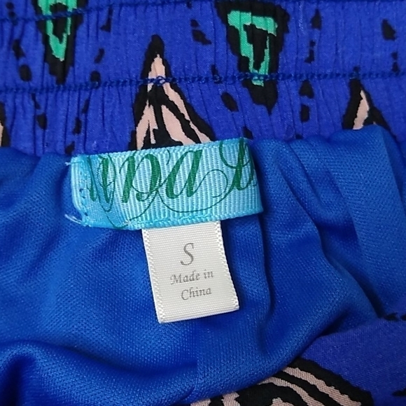 Dina Be SZ Small 90s Geometric Print Shorts Waist Tie Saved by the Bell Funky - Picture 4 of 7